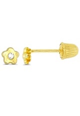 extraordinary minuscule mini flower hat toddler screw back earrings 